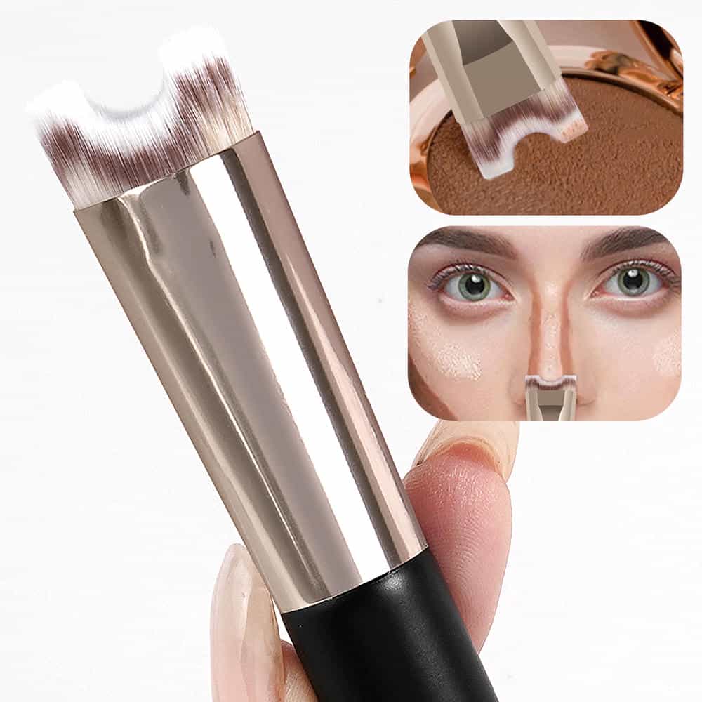 MAANGE Wholesale 3pcs Double-Ended Makeup Brush Foundation Cosmetic Brush Professional Private Label Facial Makeup Brushes Set - 图片 4