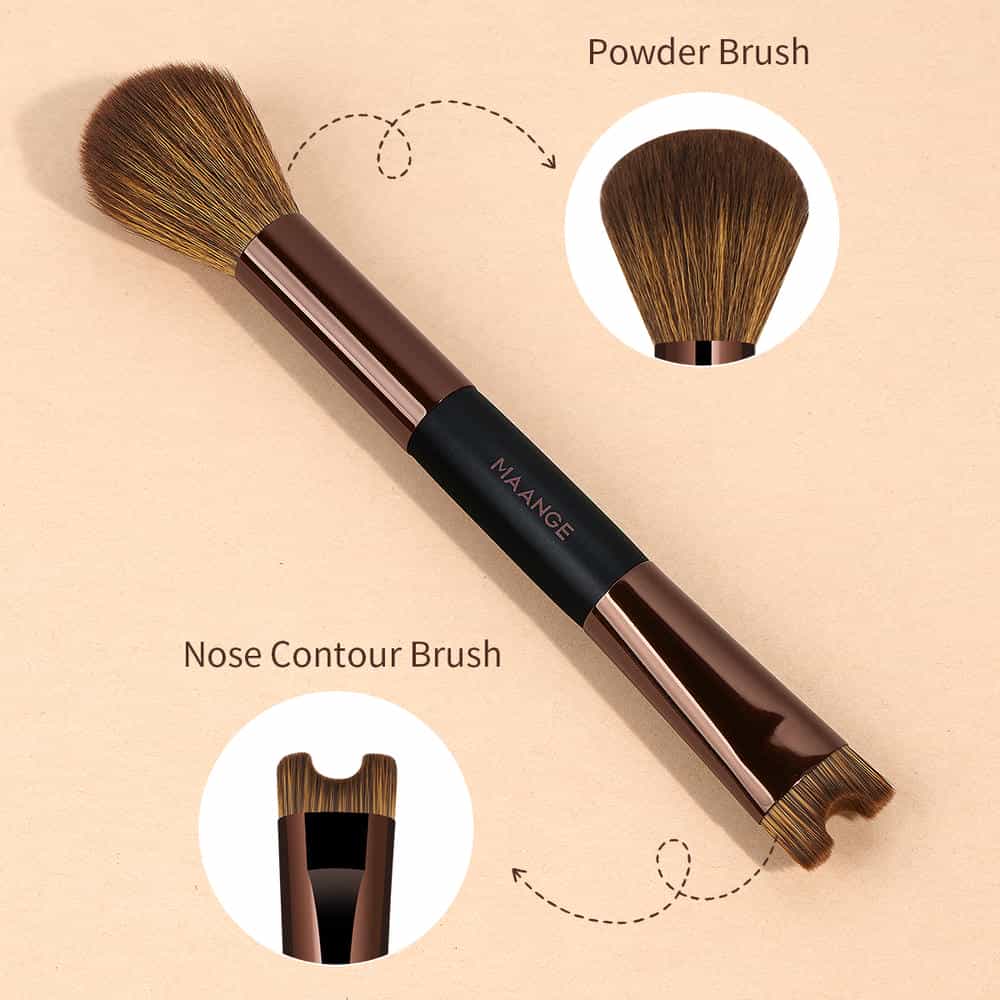 MAANGE Hot Sale 3pcs Double-Ended Makeup Brush Foundation Cosmetic Brush Professional Private Label Concealer Makeup Brushes Set - 图片 4