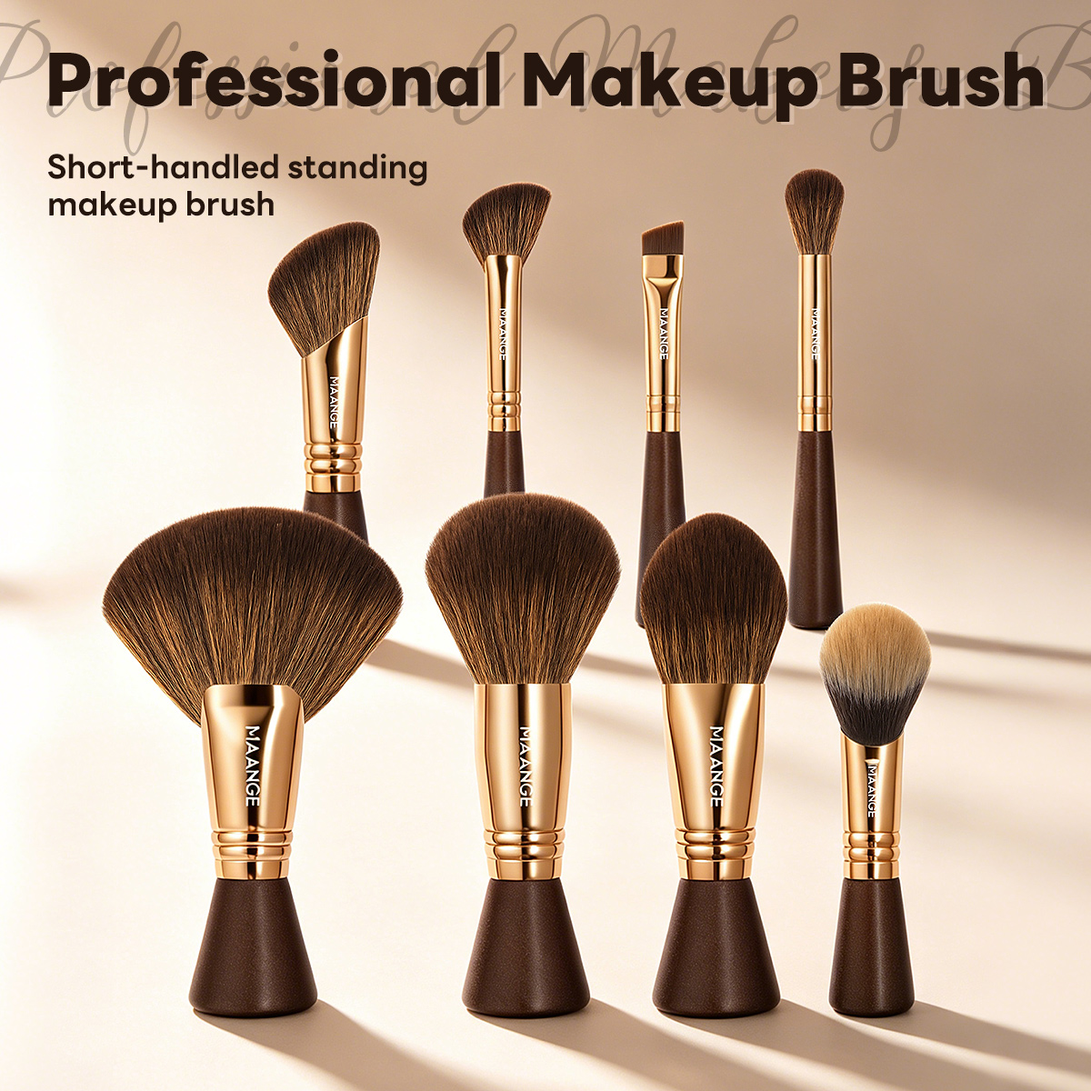 MAANGE Wholesale Private Label  8pcs Makeup Brushes  Foundation Concealer Blush Short-handled Travel Portable Makeup Brush Set - 图片 2