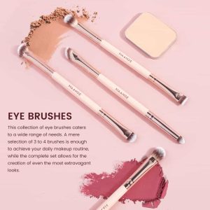 Maange Wholesale 8pcs Makeup Brush Wood Handle  Loose Powder Eyeshadow Foundation Facial Cosmetic Makeup Brush Set - 图片 7