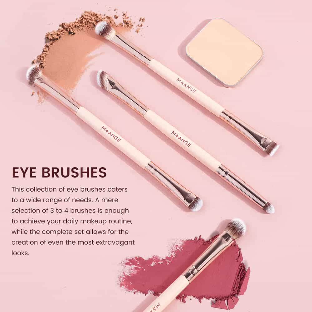 Maange Wholesale 8pcs Makeup Brush Wood Handle  Loose Powder Eyeshadow Foundation Facial Cosmetic Makeup Brush Set - 图片 7
