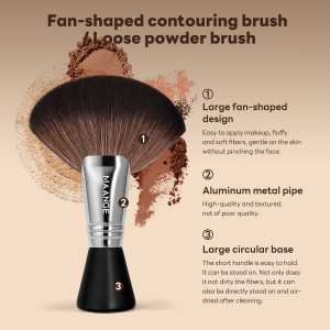 MAANGE Wholesale Single Makeup Brush Fan-shaped Contouring Brush Loose Powder Brush Makeup Brush - 图片 2