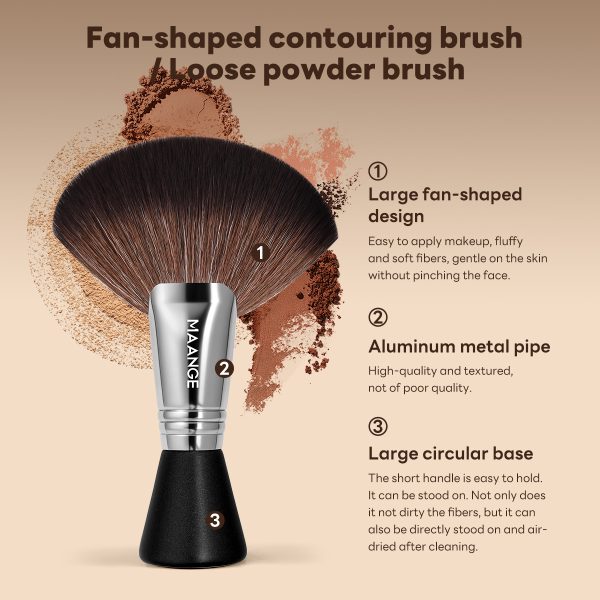 MAANGE Wholesale Single Makeup Brush Fan-shaped Contouring Brush Loose Powder Brush Makeup Brush