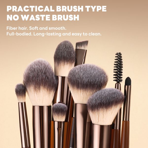 MAANGE Custom OEM&ODM 12pcs Makeup Brushes Set Wood Handle Foundation Powder Blending Eyeshadow Professional Makeup Brushes Set