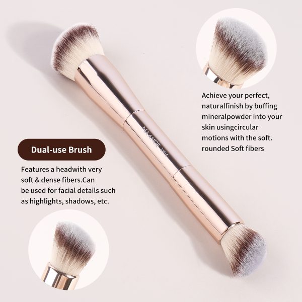 MAANGE Wholesale 3pcs Double-Ended Makeup Brush Foundation Cosmetic Brush Professional Private Label Facial Makeup Brushes Set
