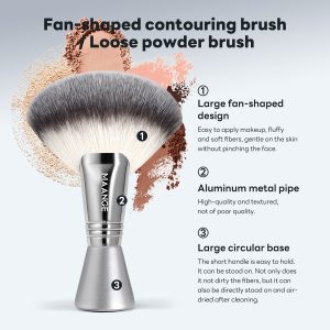 MAANGE Customization Single Makeup Brush Fan-shaped Contouring Brush Loose Powder Brush Makeup Brush - 图片 2