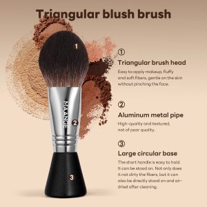 MAANGE Wholesale Custom OEM&ODM  Single Makeup Brush Loose Powder Makeup Brush Triangular Blush Brush - 图片 2