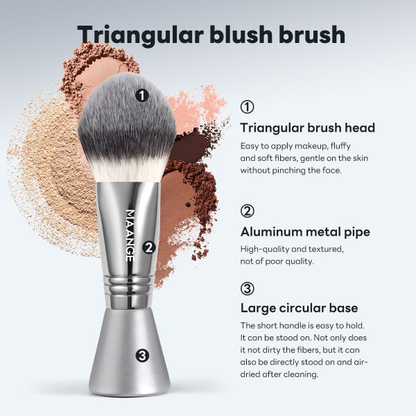 MAANGE Wholesale Custom OEM&ODM Triangular Blush Brush Single Makeup Brush Loose Powder Makeup Brushes
