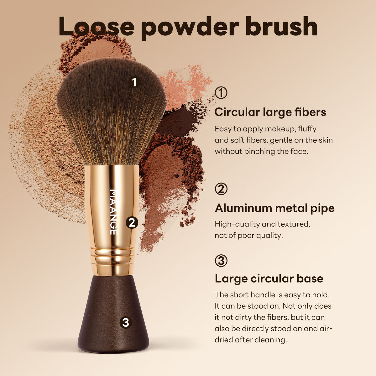 MAANGE Wholesale Custom OEM&ODM Single Makeup Brush  Loose Powder Brush Blush Makeup Brush - 图片 2