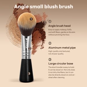 MAANGE Custom OEM&ODM Single Blush Makeup Brush Synthetic Hair  Angle Small Blush Brush Single Makeup Brush - 图片 2