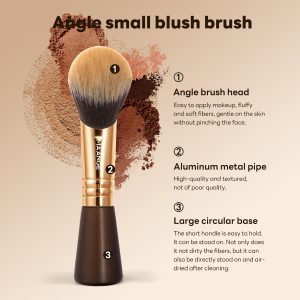 MAANGE Custom OEM&ODM Single Blush Makeup Brush Synthetic Hair  Fluffy Soft Fibers Angle Small Blush Brush Single Makeup Brush - 图片 2