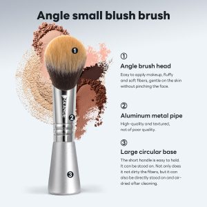 MAANGE Custom OEM&ODM Single Blush Makeup Brush Fluffy Soft Fibers Synthetic Hair  Angle Small Blush Brush Single Makeup Brush - 图片 2