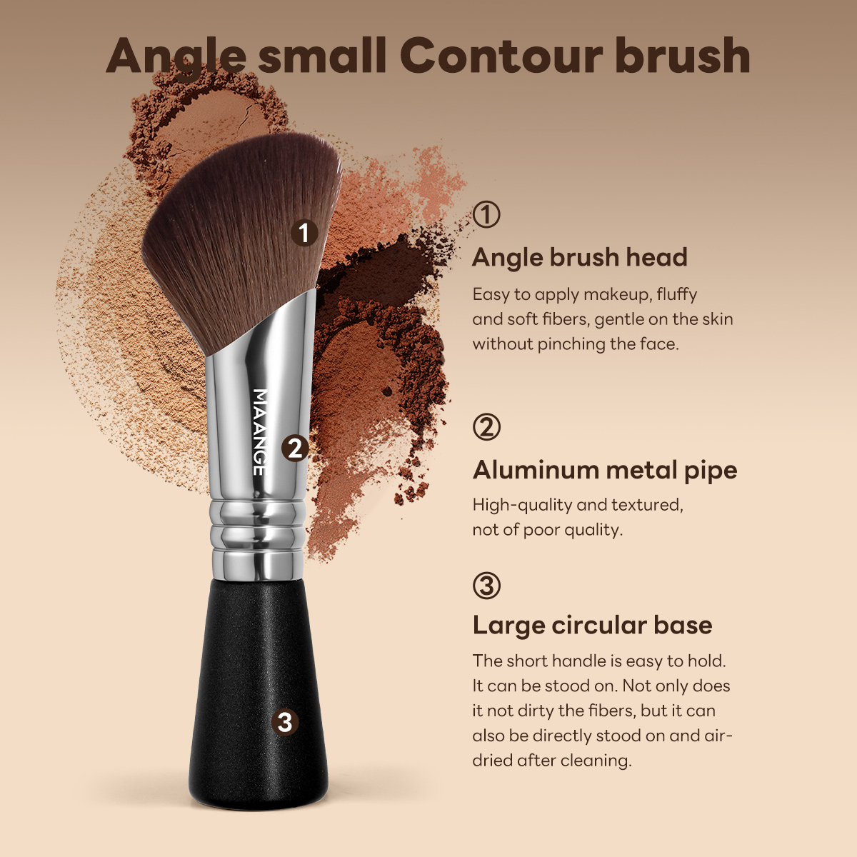 MAANGE Customization High Quality Single Makeup Brush  Anglesmall Contour Brush Professional Makeup Brush Makeup Tools - 图片 2