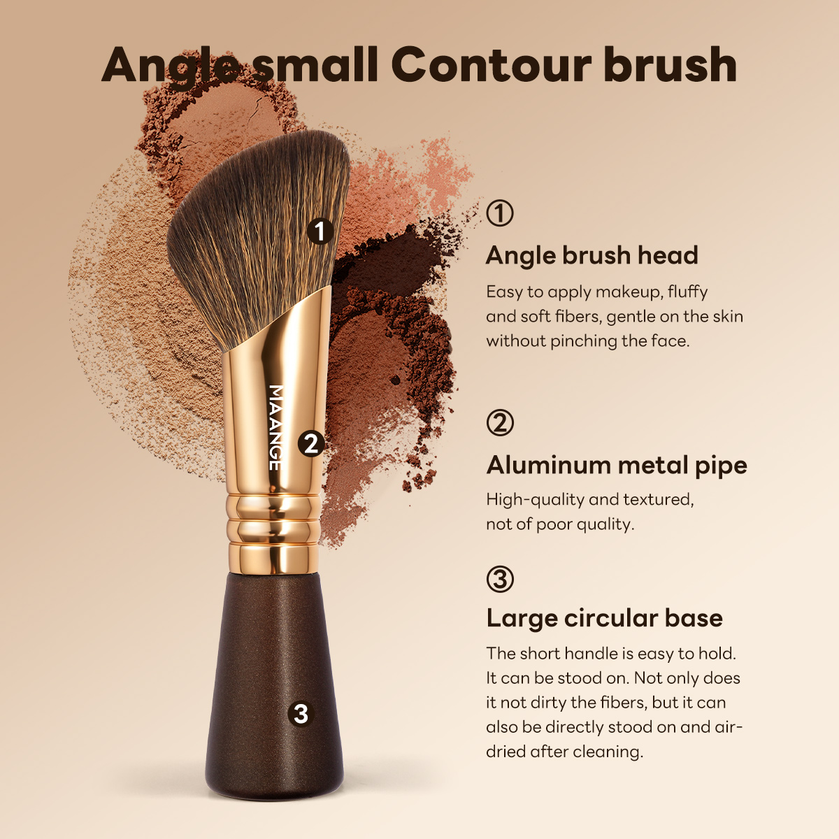 MAANGE Wholesale High Quality Private Label Single Makeup Brush  Anglesmall Contour Brush Professional Makeup Brush - 图片 2
