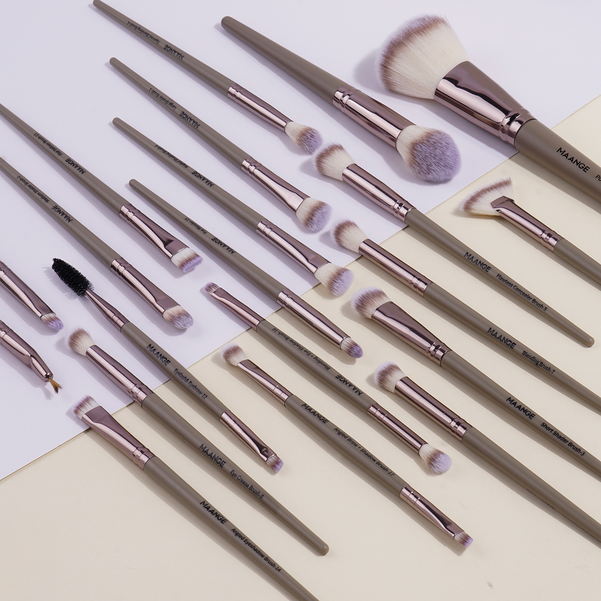 MAANGE 22pcs Makeup Brush Set  Foundation Contouring Eyeshadow Loose Powder Professional Custom Private Label Makeup Brush Set - 图片 6