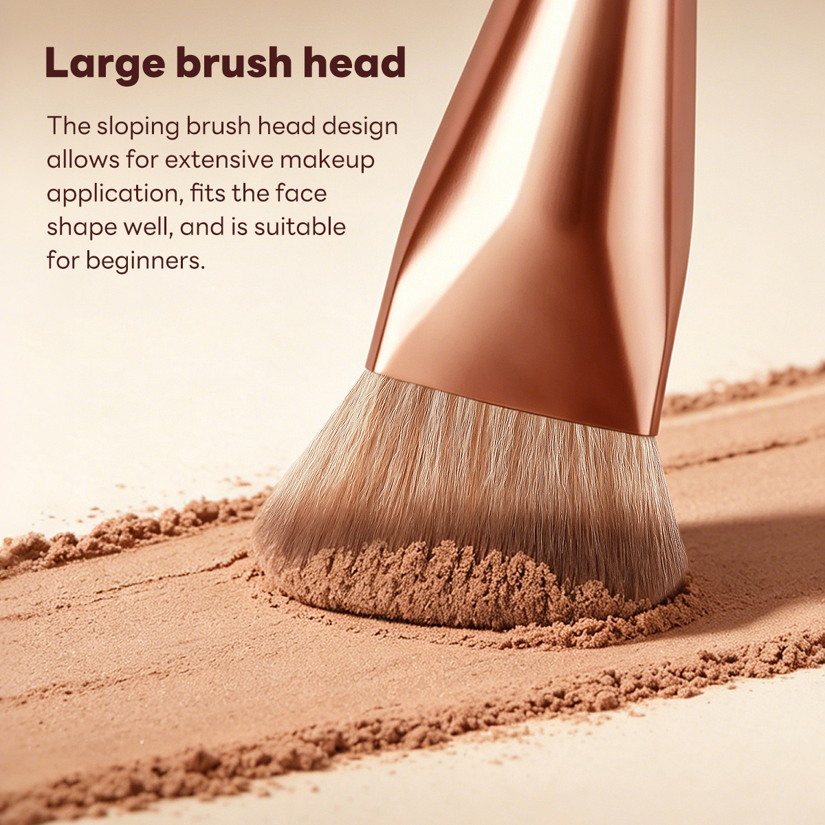 MAANGE Custom Logo OEM&ODM Single Sloping Makeup Brush 1pcs Powder Puff  Fluffy Soft Fibers Professional Contour  Makeup Brush - 图片 3