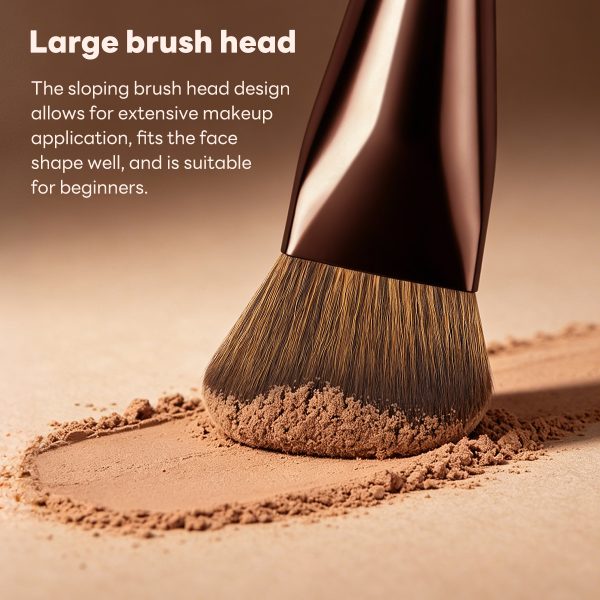 MAANGE Wholesale Custom Logo Single Sloping Makeup Brush 1pcs Powder Puff  Fluffy Soft Fibers Professional Contour  Makeup Brush