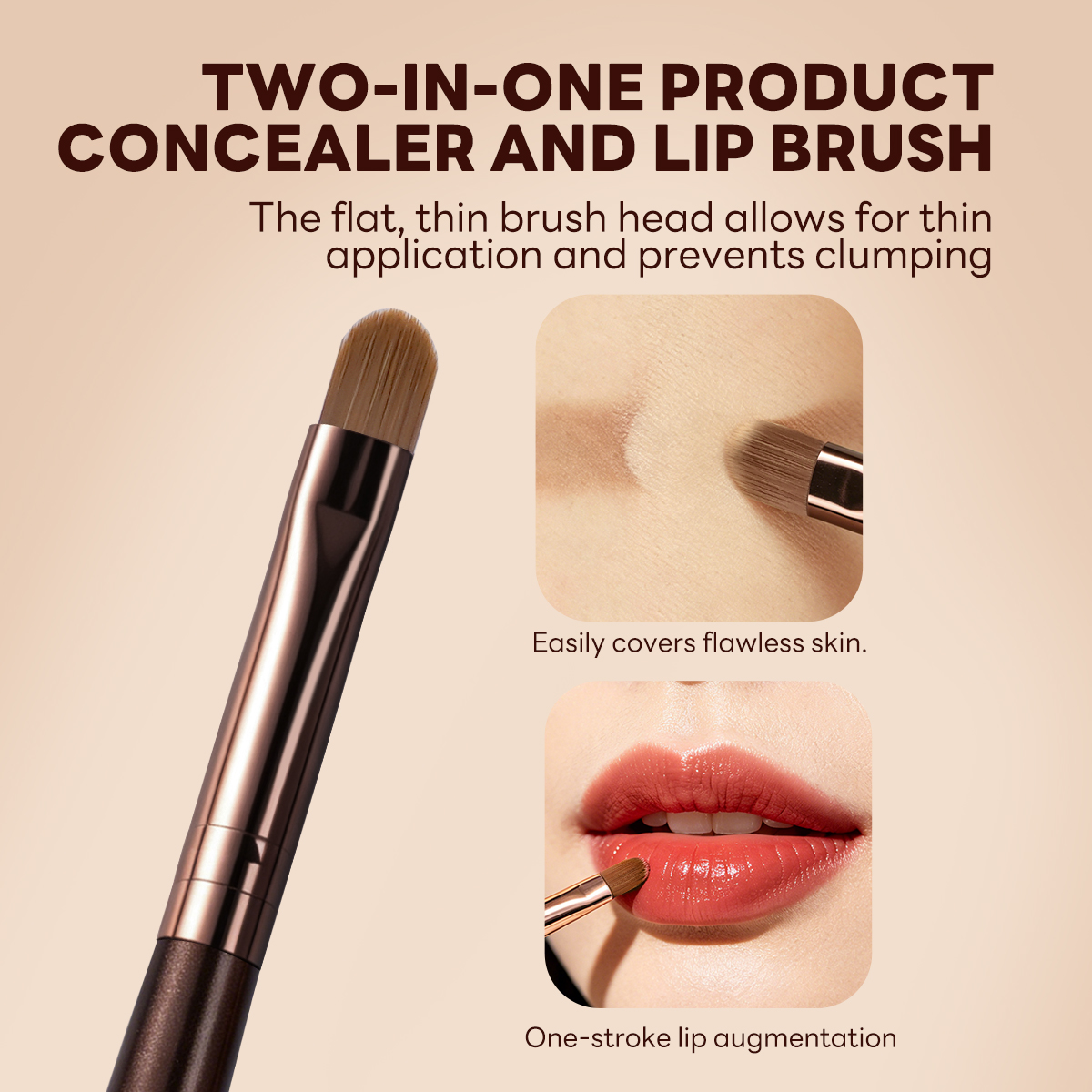 MAANGE Wholesale 2PCS Makeup Brush Set Concealer Lip Brush Highlighting and Contouring Brush  Professional Makeup Brush Set - 图片 4