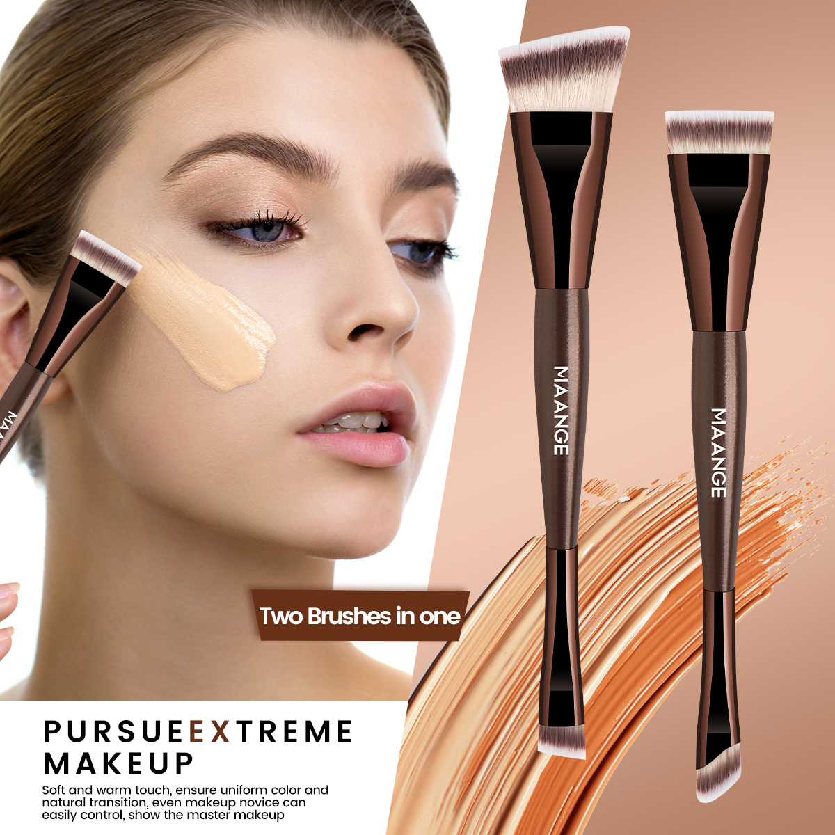 MAANGE Professional 11PCS  Makeup Brushes Makeup Bag Foundation Powder EyeShadows Makeup Tools Face Makeup Brushes Set - 图片 7