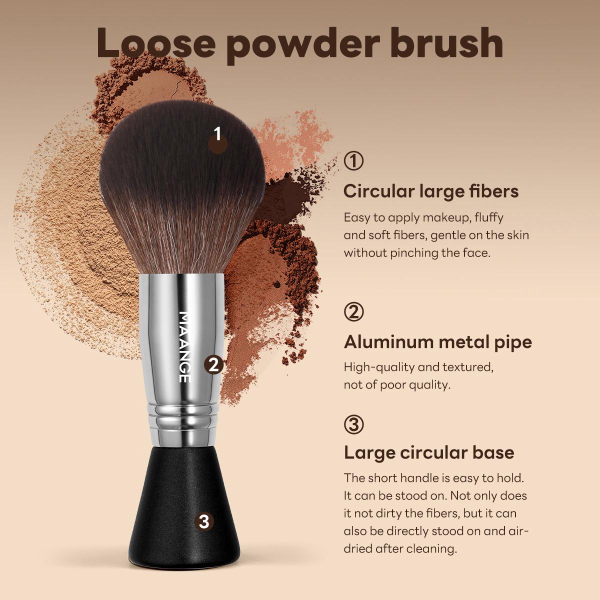 MAANGE Private Label  8pcs Makeup Brushes  Makeup Bag Foundation Concealer Blush Short-handled Travel Portable Makeup Brush Set - 图片 4