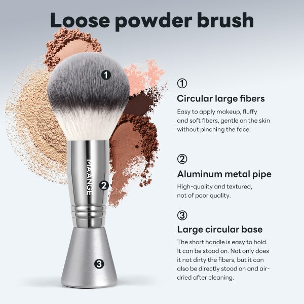 MAANGE Wholesale Custom OEM&ODM Single Makeup Brush Fluffy Soft Fibers Loose Powder Brush Blush Makeup Brush