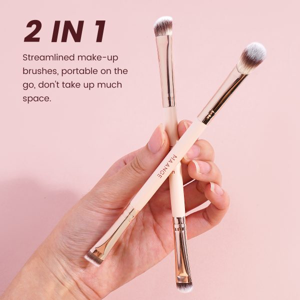 Maange Wholesale 8pcs Makeup Brush Wood Handle Loose Powder Eyeshadow Foundation Facial Cosmetic Makeup Brush Set