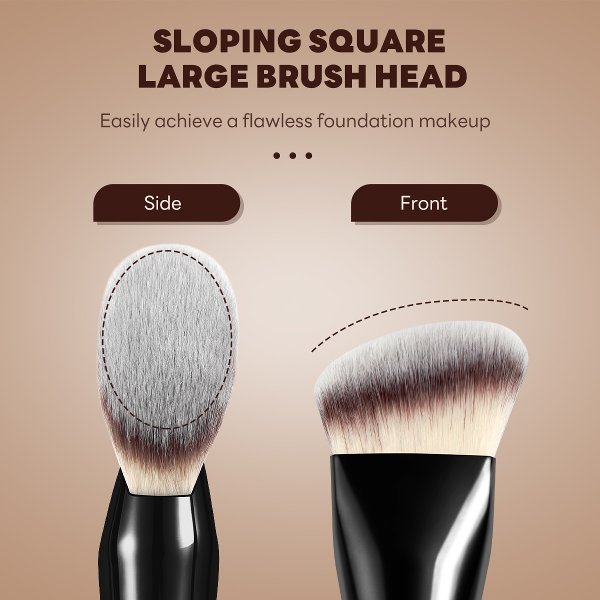 MAANGE Wholesale Custom  Single Sloping Makeup Brush 1pcs Powder Puff  Fluffy Soft Fibers Professional Contour  Makeup Brush - 图片 4