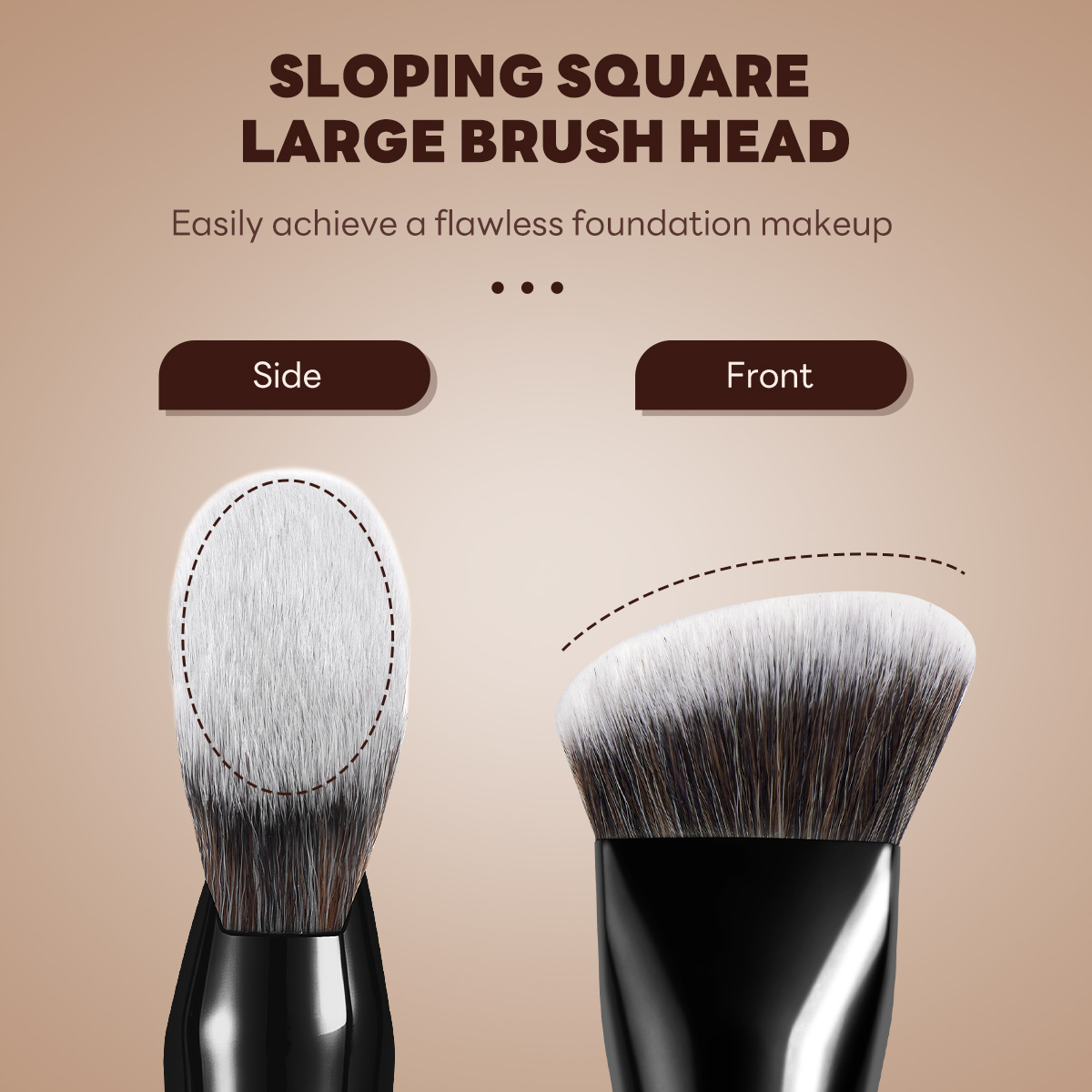 MAANGE Wholesale Custom  Fluffy Sloping Makeup Brush 1pcs Powder Puff  Fluffy Soft Fibers Professional Contour  Makeup Brush - 图片 2