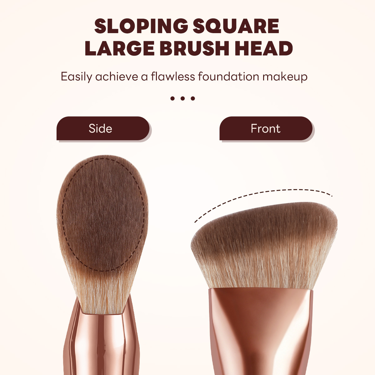 MAANGE Custom Logo OEM&ODM Single Sloping Makeup Brush 1pcs Powder Puff  Fluffy Soft Fibers Professional Contour  Makeup Brush - 图片 5