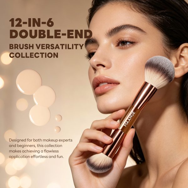 MAANGE Custom OEM&ODM 12pcs Makeup Brushes Set Wood Handle Foundation Powder Blending Eyeshadow Professional Makeup Brushes Set