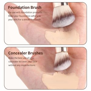MAANGE Wholesale 3pcs Double-Ended Makeup Brush Foundation Cosmetic Brush Professional Private Label Facial Makeup Brushes Set - 图片 3