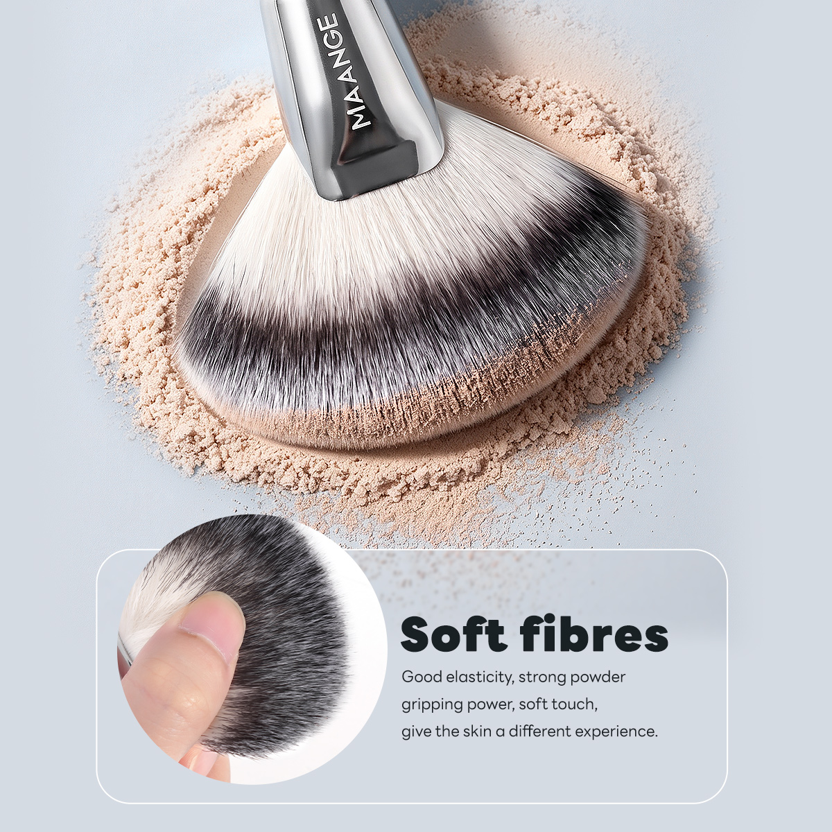 MAANGE Customization Single Makeup Brush Fan-shaped Contouring Brush Loose Powder Brush Makeup Brush - 图片 4