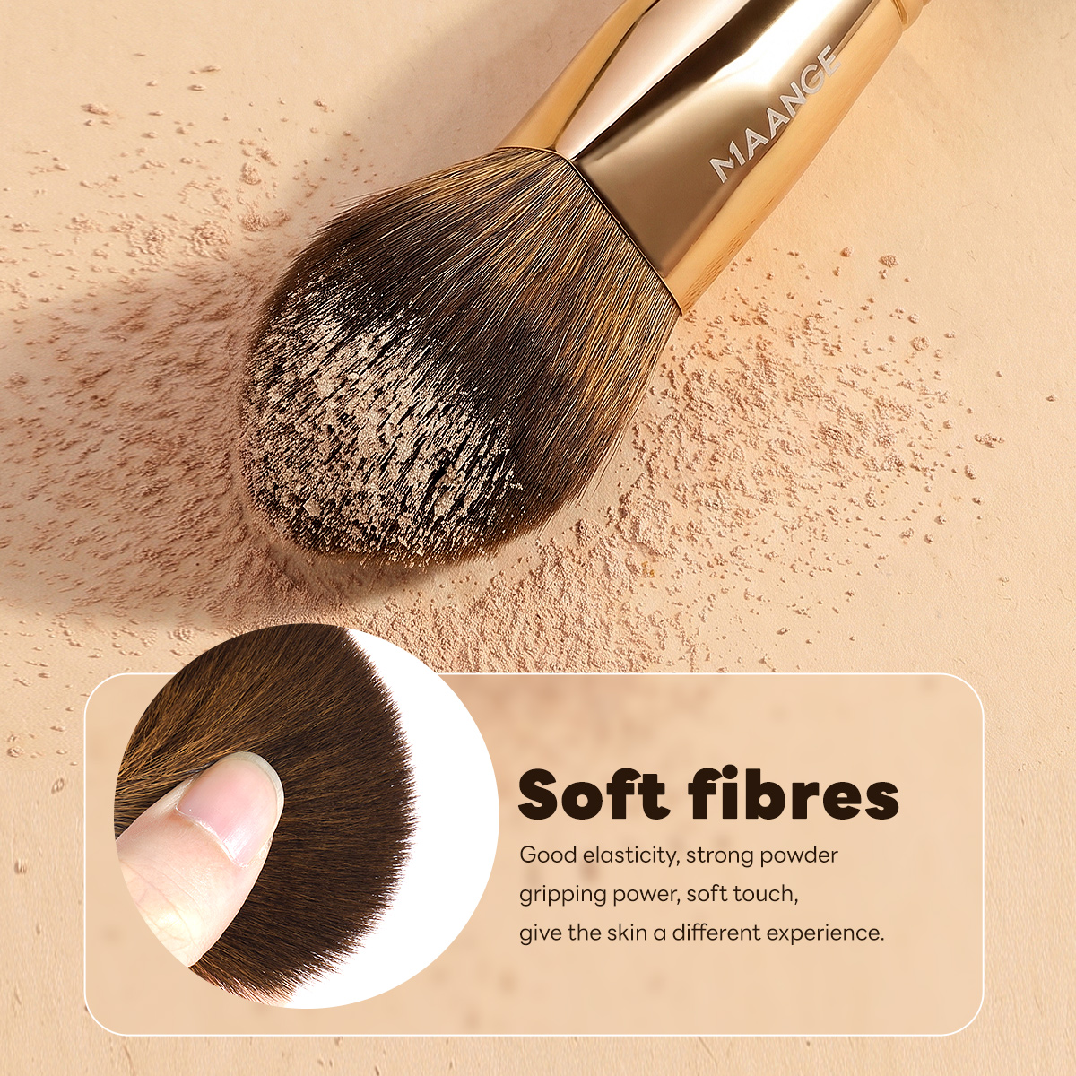 MAANGE Custom OEM&ODM Triangular Blush Brush Single Makeup Brush Loose Powder Makeup Tools Makeup Brushes - 图片 4