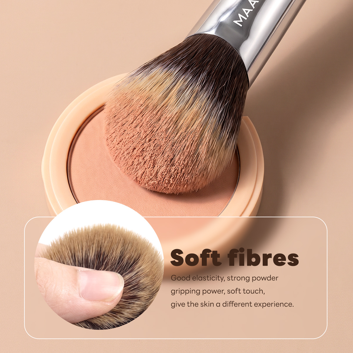 MAANGE Custom OEM&ODM Single Blush Makeup Brush Synthetic Hair  Angle Small Blush Brush Single Makeup Brush - 图片 4
