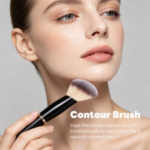 MAANGE Hot Selling 2PCS Makeup Brushes Custom Logo Foundation Loose Powder   Professional Makeup Tools - 图片 4