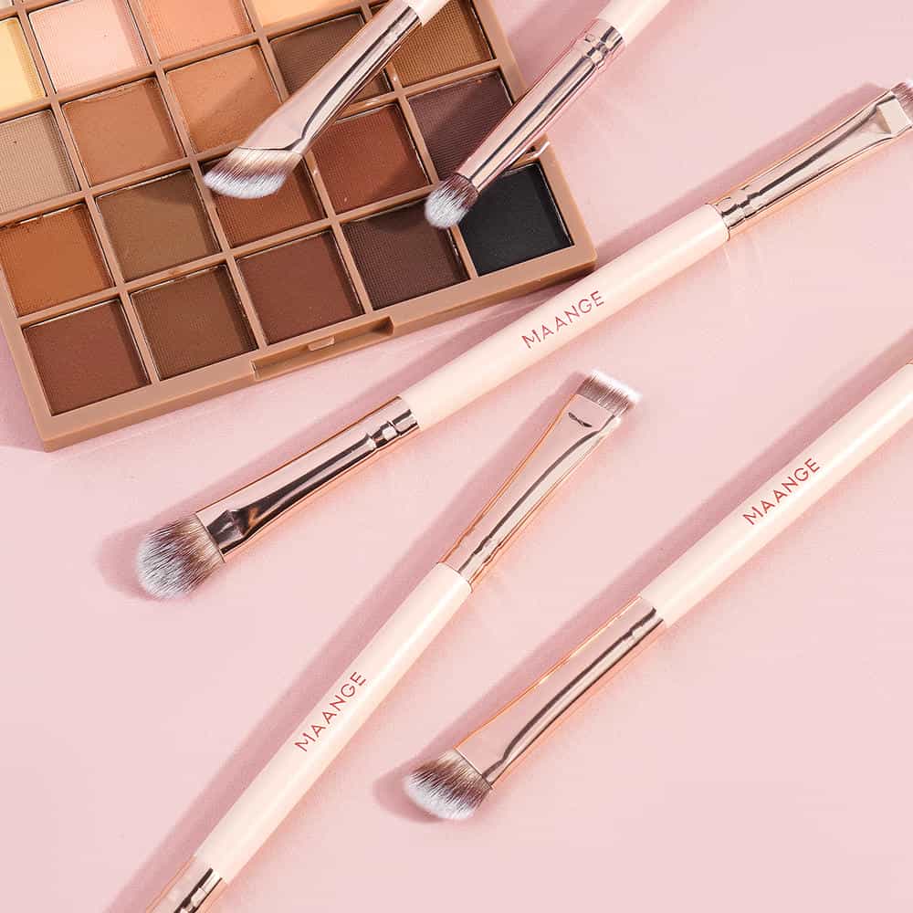Maange Wholesale 8pcs Makeup Brush Wood Handle  Loose Powder Eyeshadow Foundation Facial Cosmetic Makeup Brush Set - 图片 8