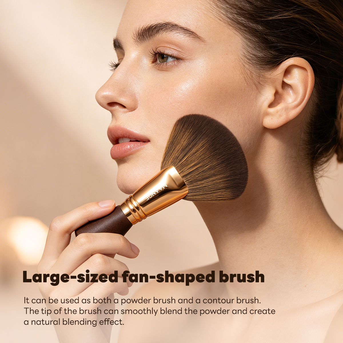 MAANGE Wholesale High Quality Single Makeup Brush Fan-shaped Contouring Brush Loose Powder Brush Makeup Brush - 图片 5