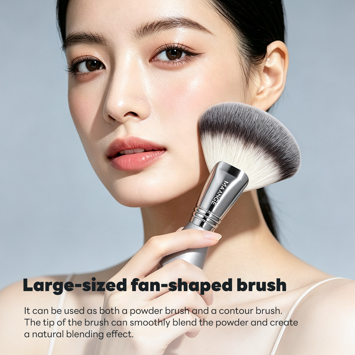 MAANGE Customization Single Makeup Brush Fan-shaped Contouring Brush Loose Powder Brush Makeup Brush - 图片 5