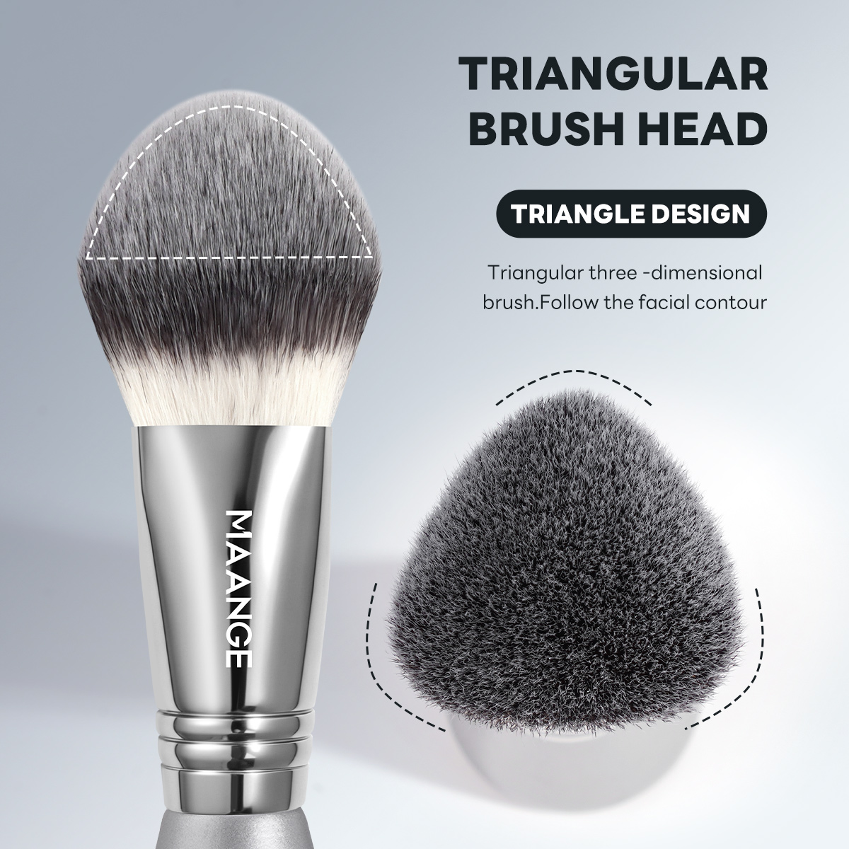 MAANGE Wholesale Custom OEM&ODM Triangular Blush Brush Single Makeup Brush Loose Powder Makeup Brushes - 图片 5