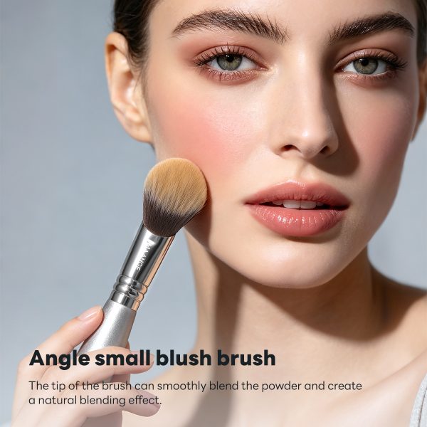 MAANGE Custom OEM&ODM Single Blush Makeup Brush Fluffy Soft Fibers Synthetic Hair Angle Small Blush Brush Single Makeup Brush