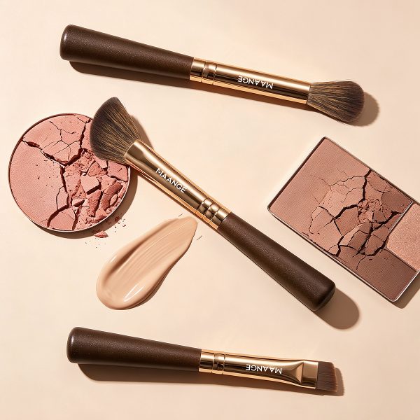 MAANGE Wholesale 3 Short-handled Eye Makeup Brushes Wooden Handles Custom OEM&ODM Makeup Brush Set