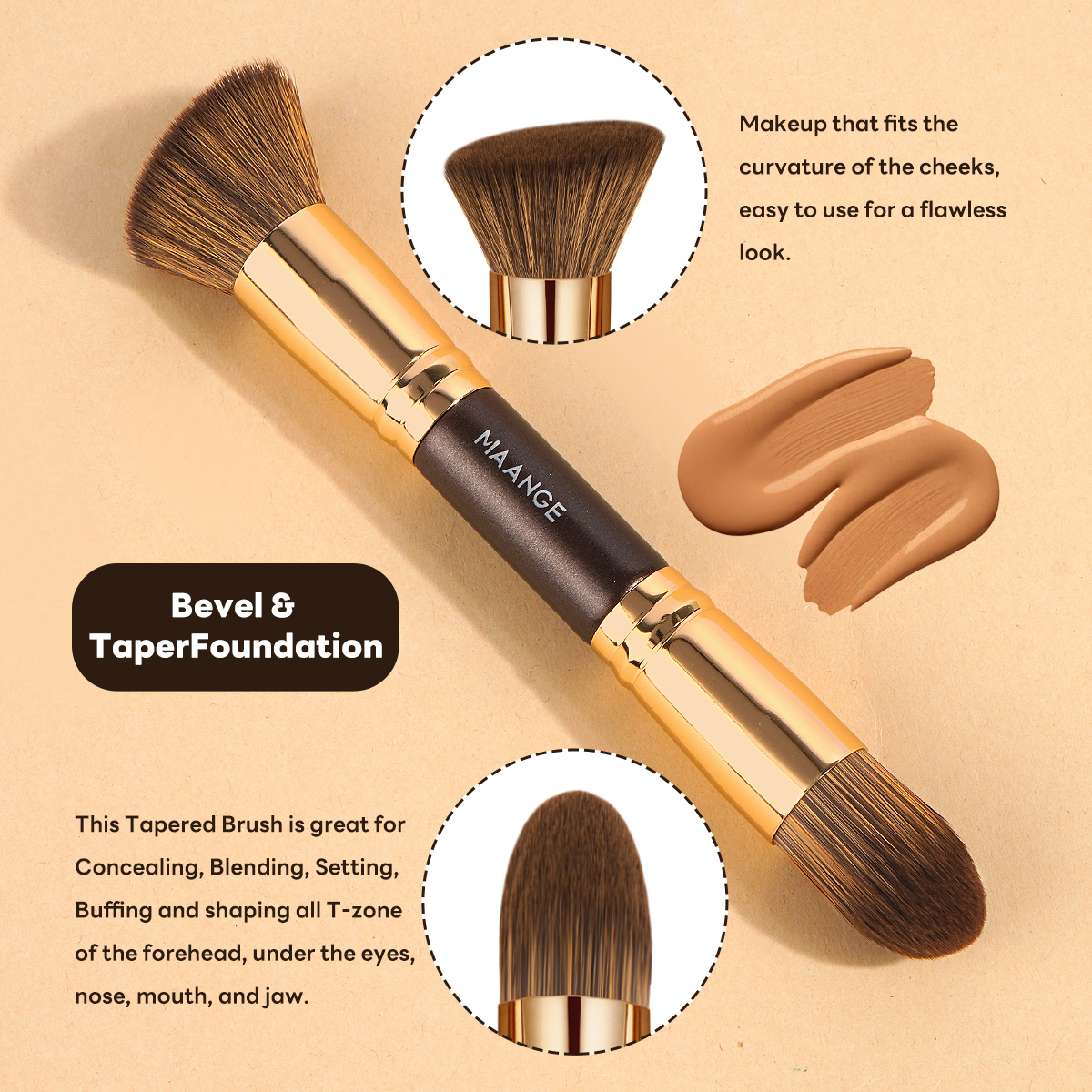 MAANGE Professional 21PCS Makeup Brush 12PCS Powder Puff  Makeup Bag Foundation Eyeshadow Loose Powder Blush Makeup Brush Set - 图片 6