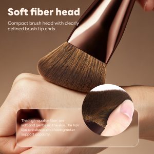 MAANGE Wholesale Custom Logo Single Sloping Makeup Brush 1pcs Powder Puff  Fluffy Soft Fibers Professional Contour  Makeup Brush - 图片 5