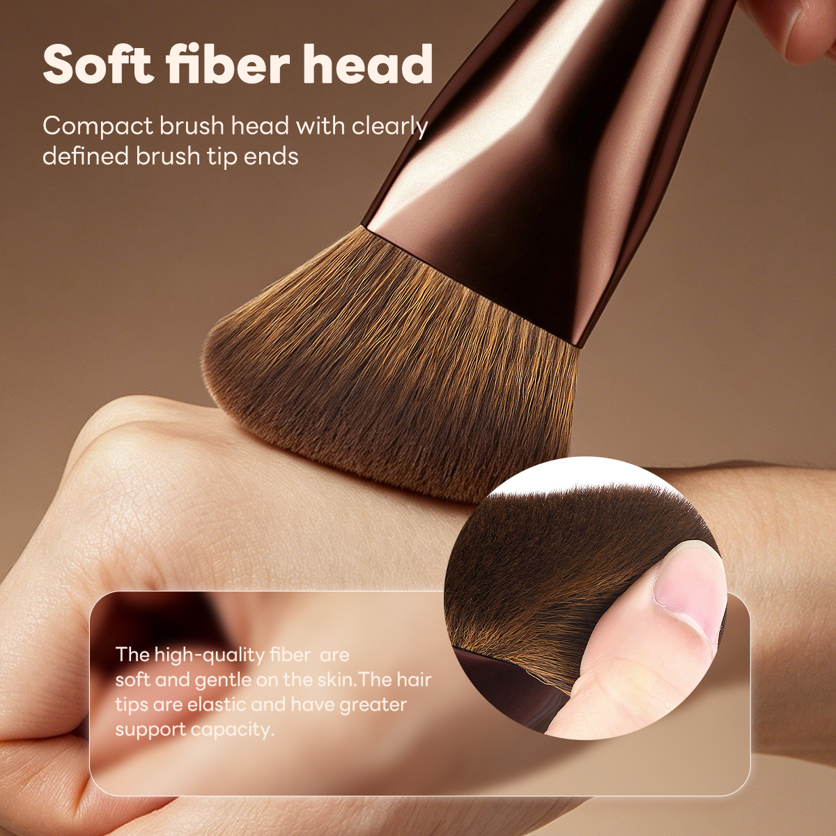 MAANGE Wholesale Custom Logo Single Sloping Makeup Brush 1pcs Powder Puff  Fluffy Soft Fibers Professional Contour  Makeup Brush - 图片 5