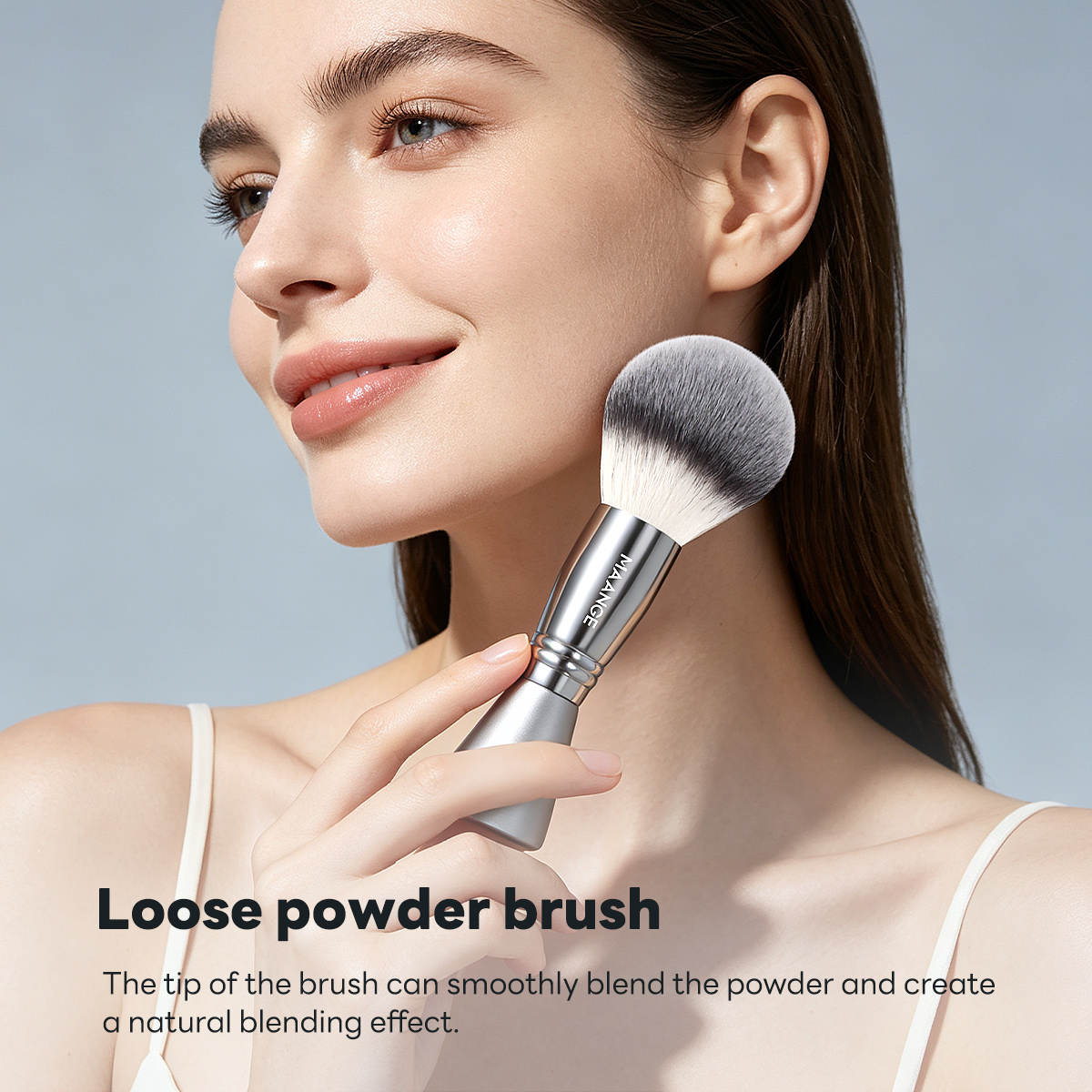 MAANGE Wholesale Custom OEM&ODM Single Makeup Brush  Fluffy Soft Fibers Loose Powder Brush Blush Makeup Brush - 图片 5