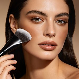MAANGE Wholesale Custom  Fluffy Sloping Makeup Brush 1pcs Powder Puff  Fluffy Soft Fibers Professional Contour  Makeup Brush - 图片 6