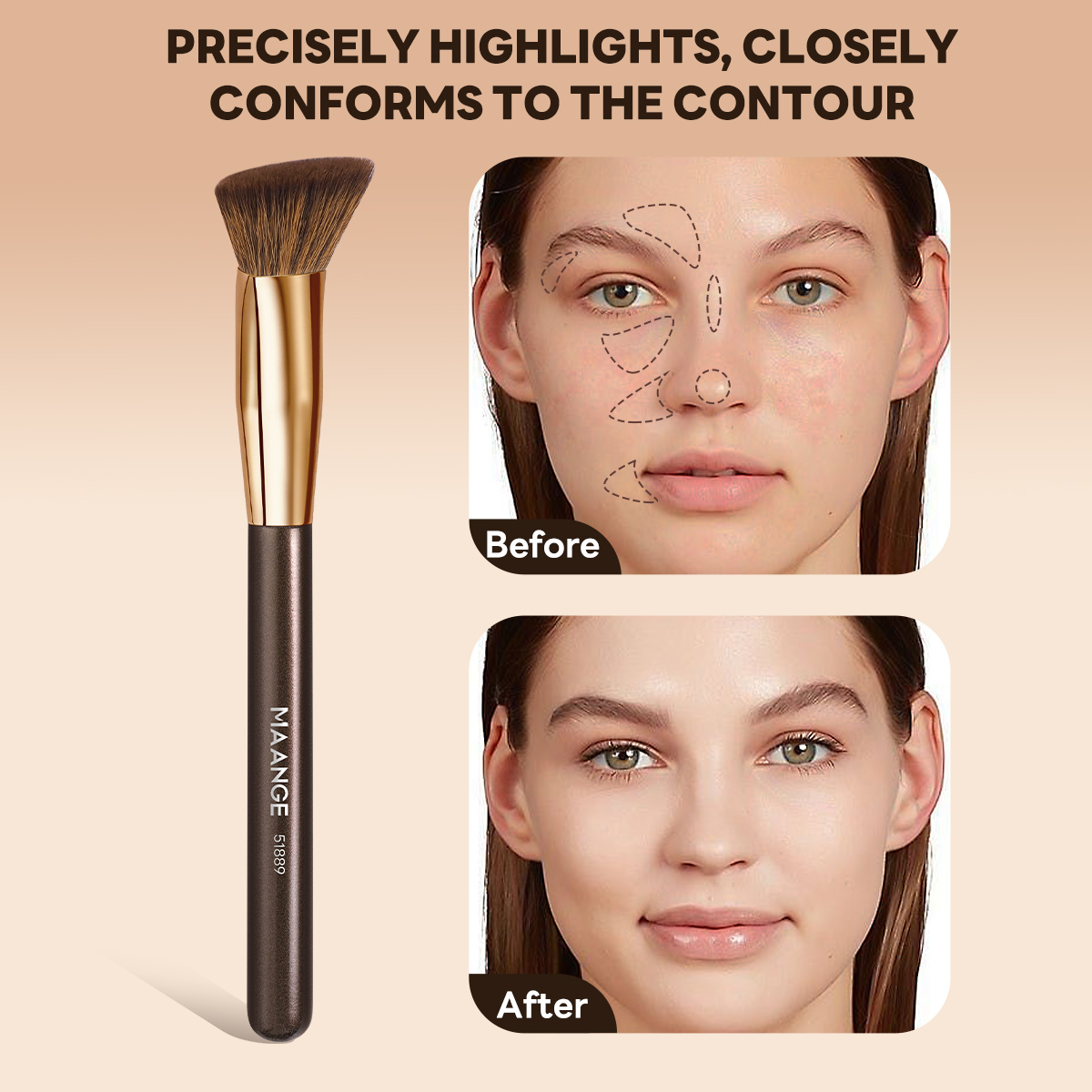 MAANGE Professional 21PCS Makeup Brush 12PCS Powder Puff  Makeup Bag Foundation Eyeshadow Loose Powder Blush Makeup Brush Set - 图片 4