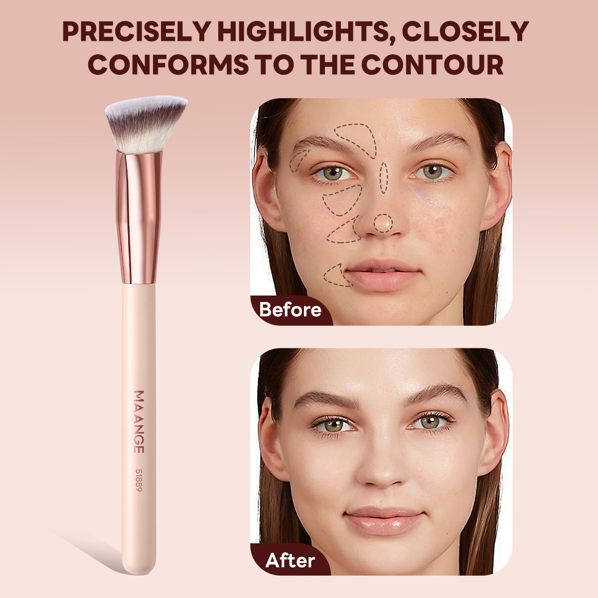 MAANGE High Quality 21PCS Makeup Brush 12PCS Powder Puff  Makeup Bag Foundation Eyeshadow Loose Powder Blush Makeup Brush Set - 图片 7
