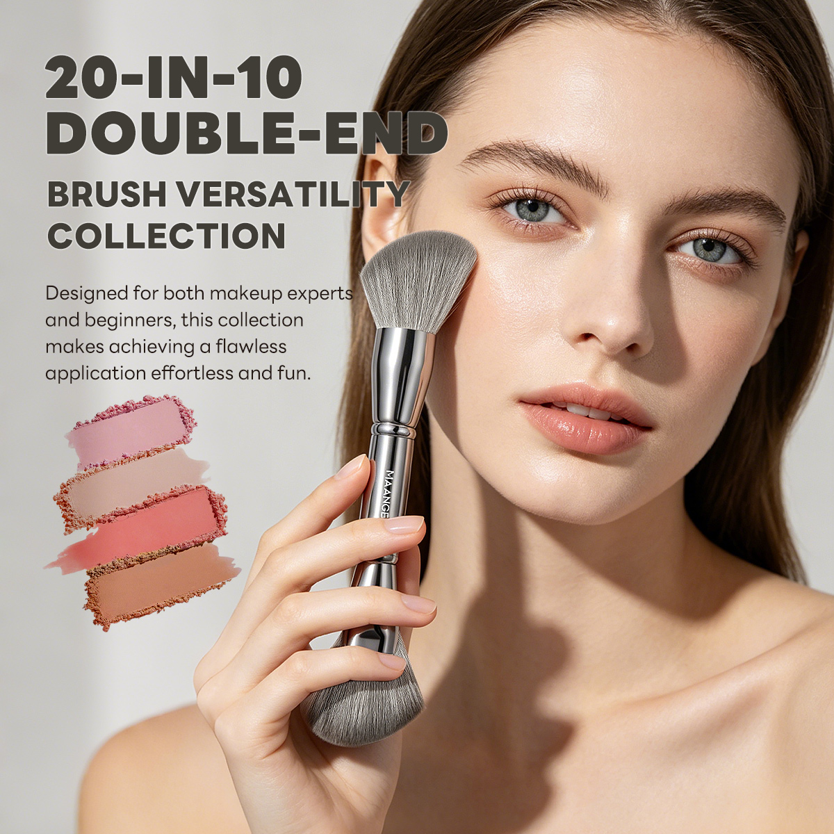 MAANGE Custom logo 10PCS Professional Makeup Brushes Private Label Foundation Eyeshadow Brush  Makeup Brushes Set Makeup Tools - 图片 5