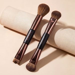 MAANGE Custom 2PCS Double-ended Makeup Brush Foundation Conture Concealer Loose Powder  Facial Professional Makeup Brush Set - 图片 2